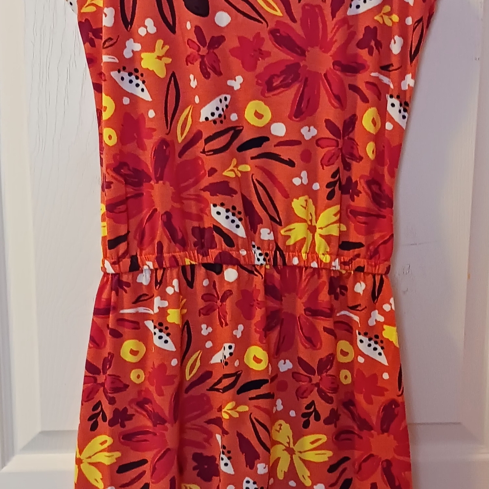 Floral Red and Yellow Dress
